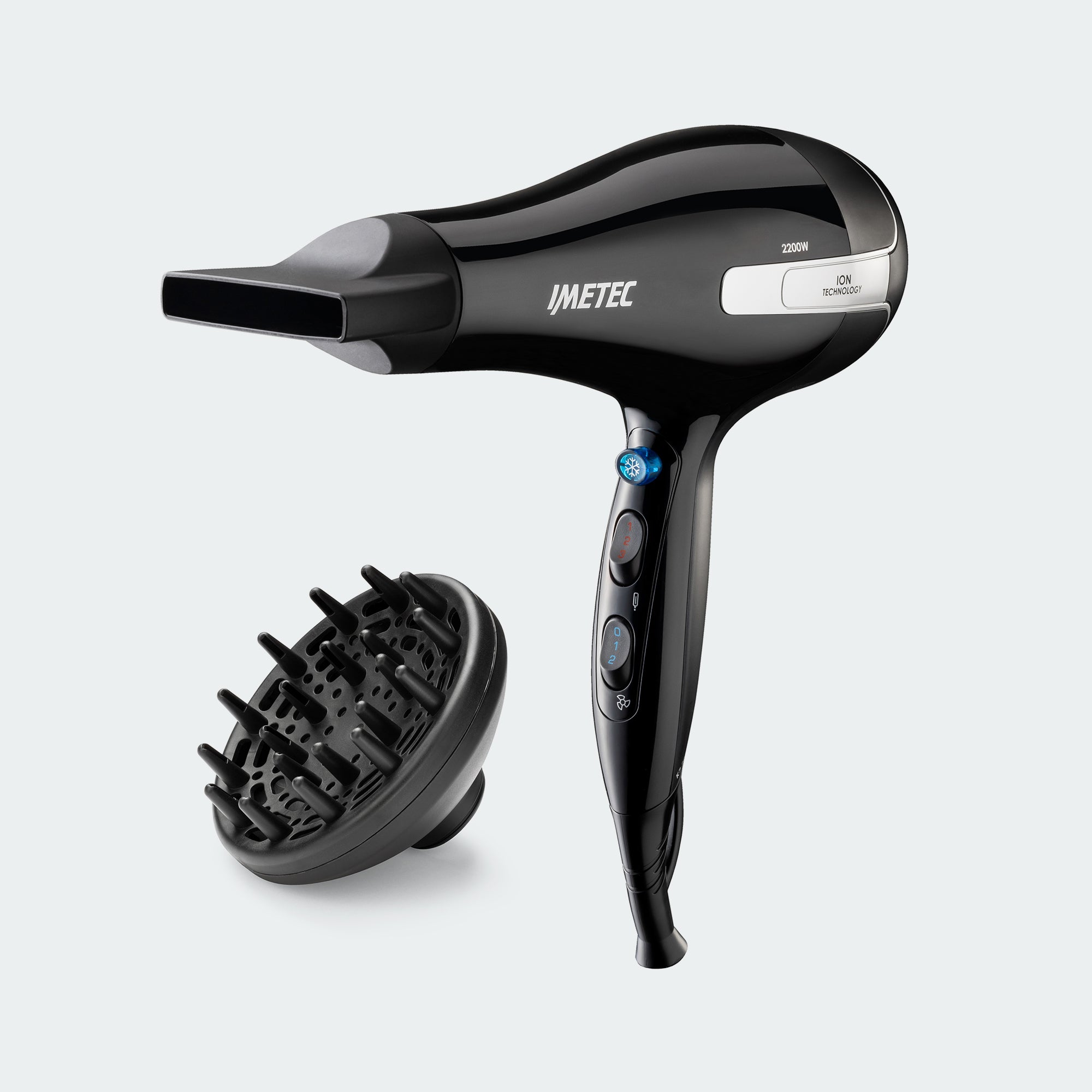 imetec-k7-2000-hair-dryer-2200-w-with-ion-technology-3-heat-2-speeds-diffuser-co image 1