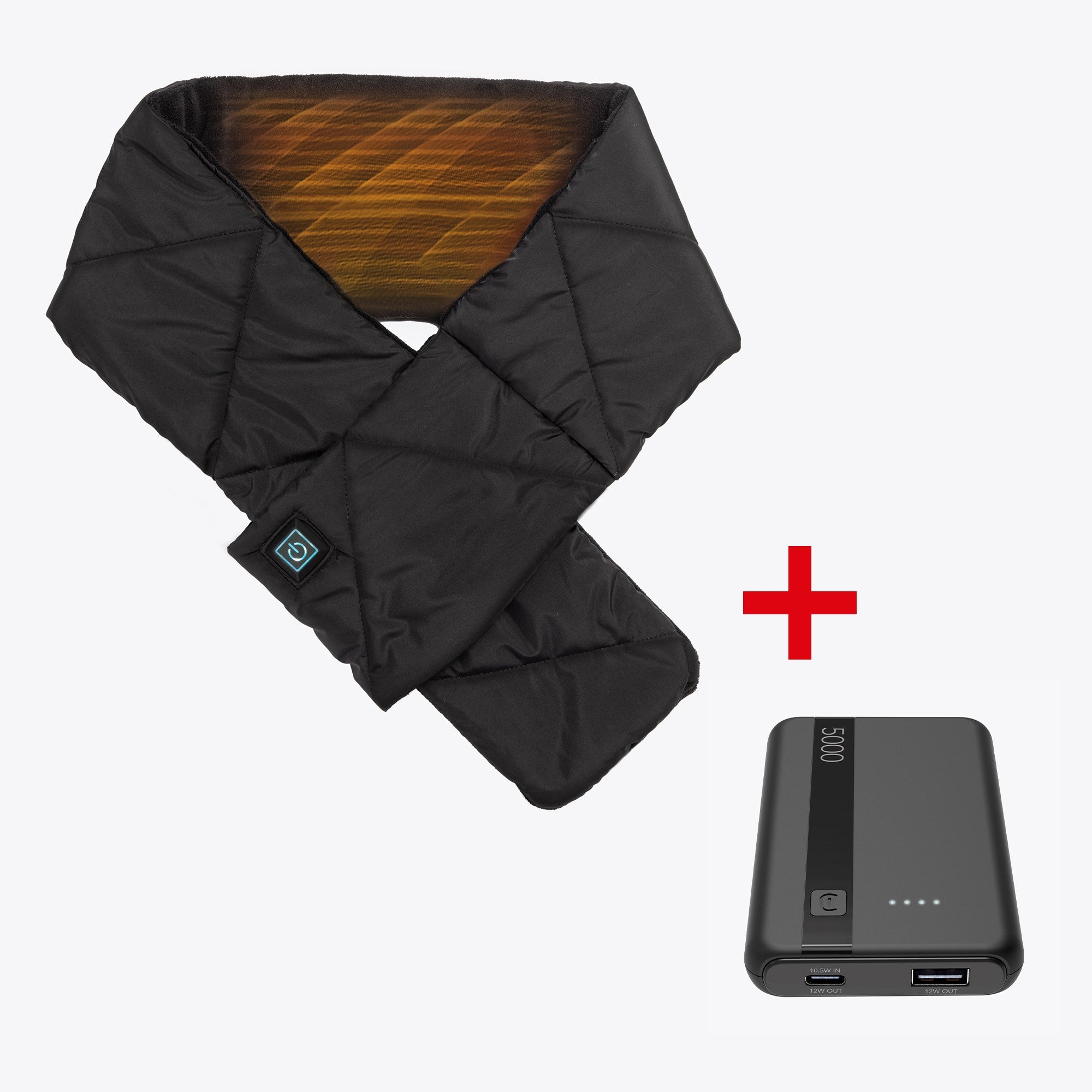 imetec-heat-on-the-go-puffer-scarf-kabelloser-beheizbarer-schal-schwarz-mit-cell image 1