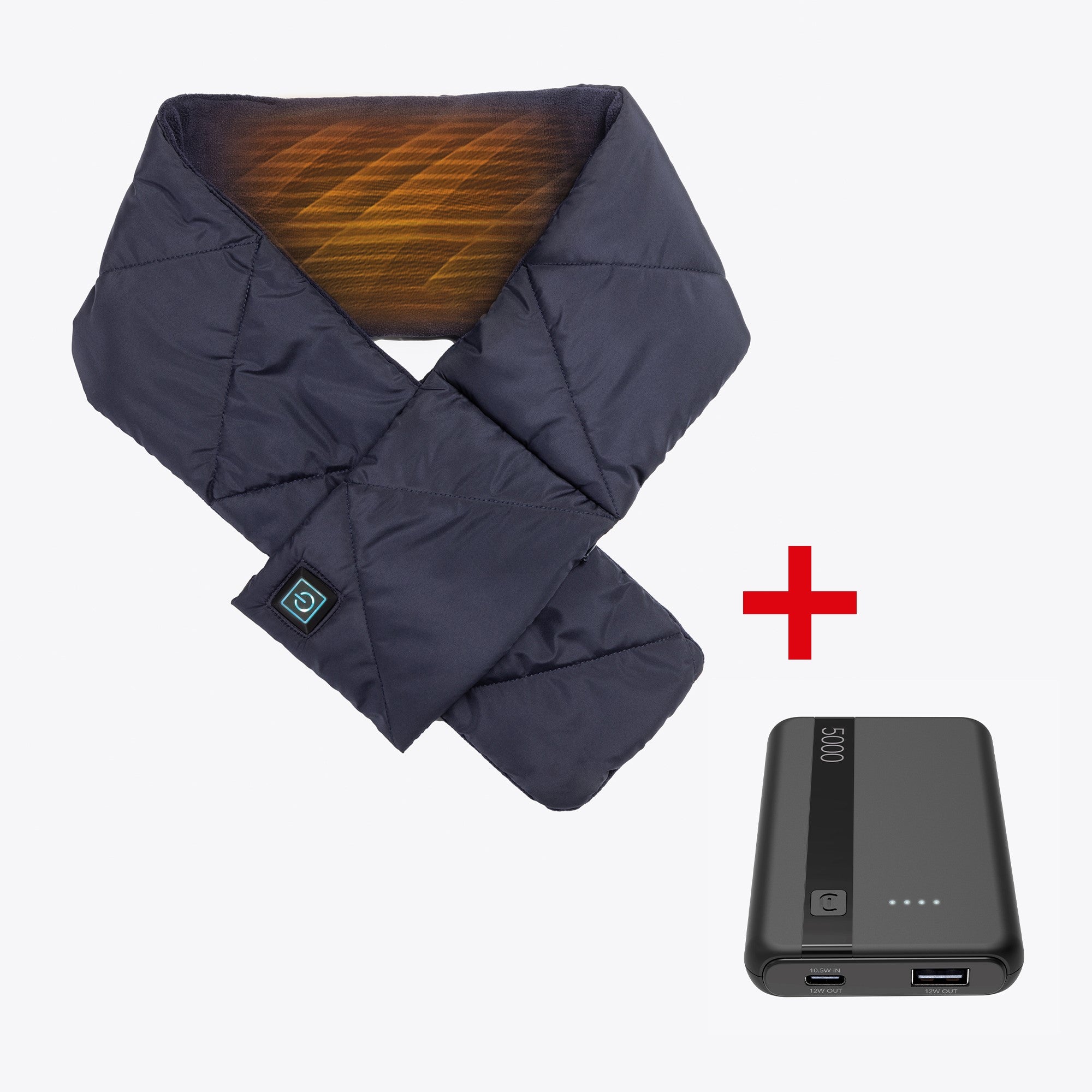 imetec-heat-on-the-go-puffer-scarf-cordless-heated-scarf-blue-with-cellularline- image 1